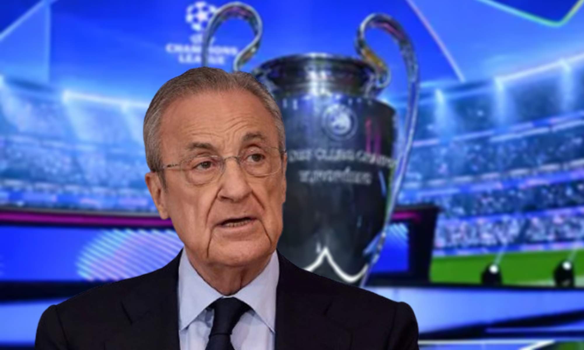 Florentino Pérez y el sorteo de la Champions League. 