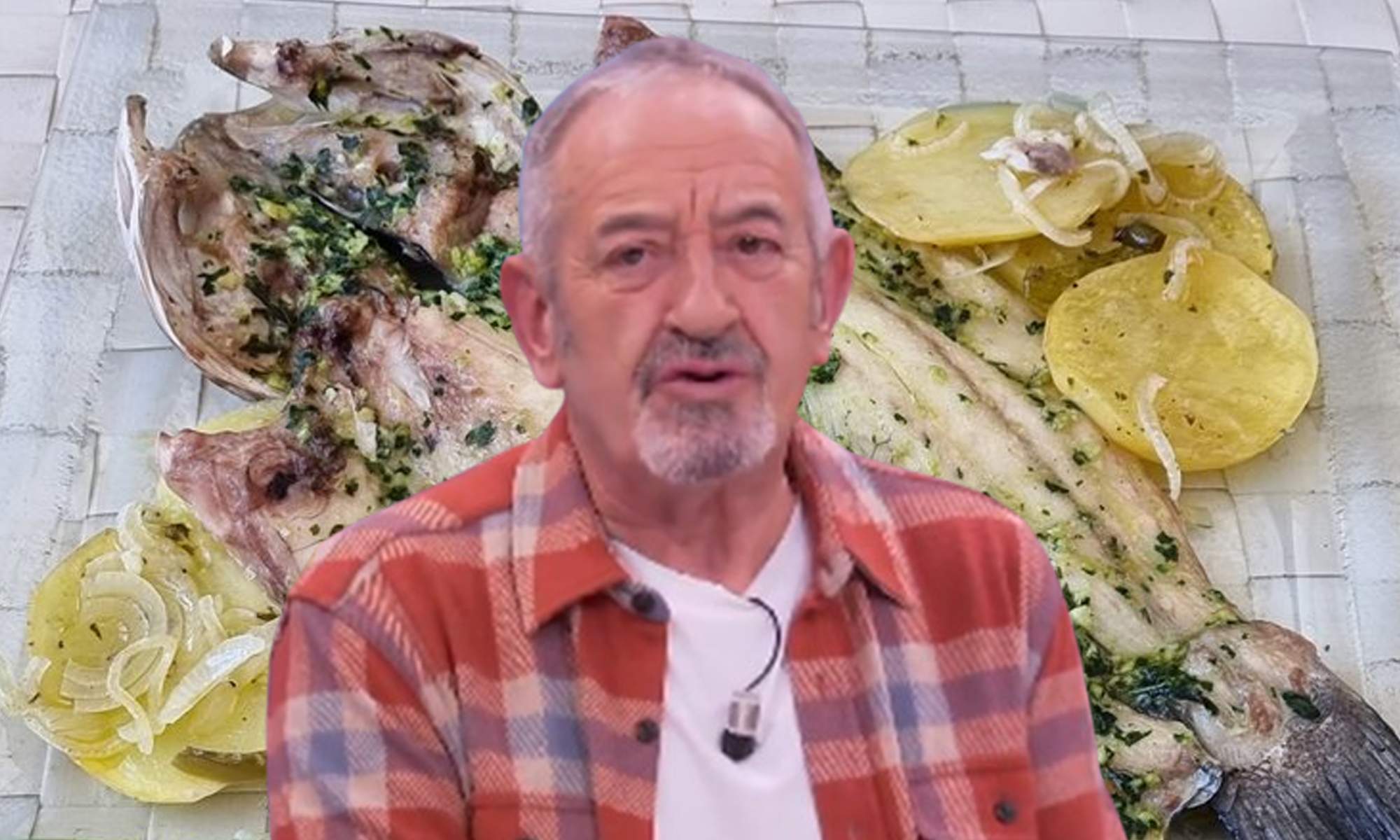 Karlos Arquiñano y un plato de lubina. 