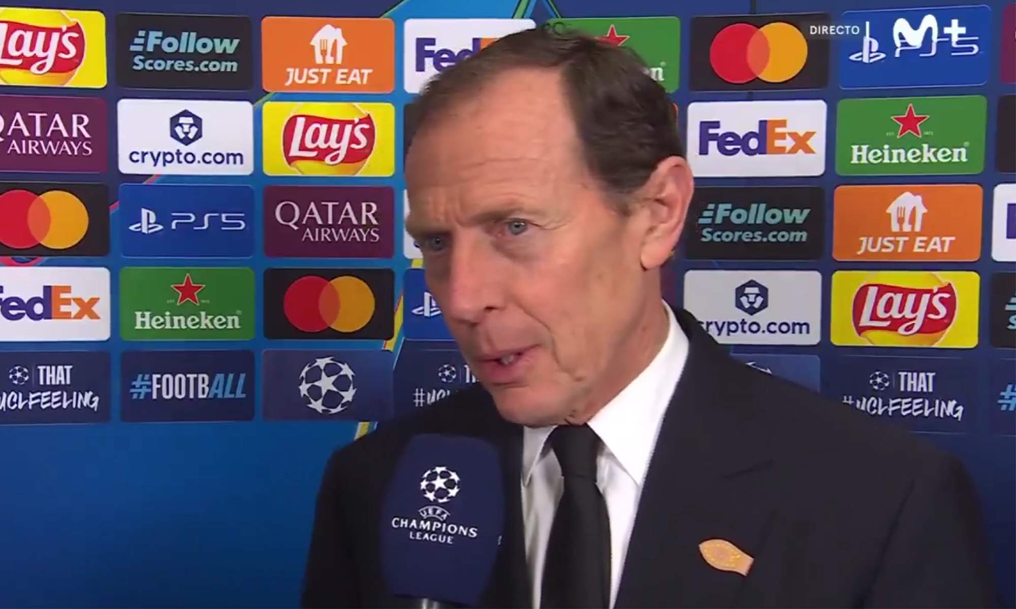 Emilio Butragueño dando su opinión sobre el sorteo de la Champions League. 