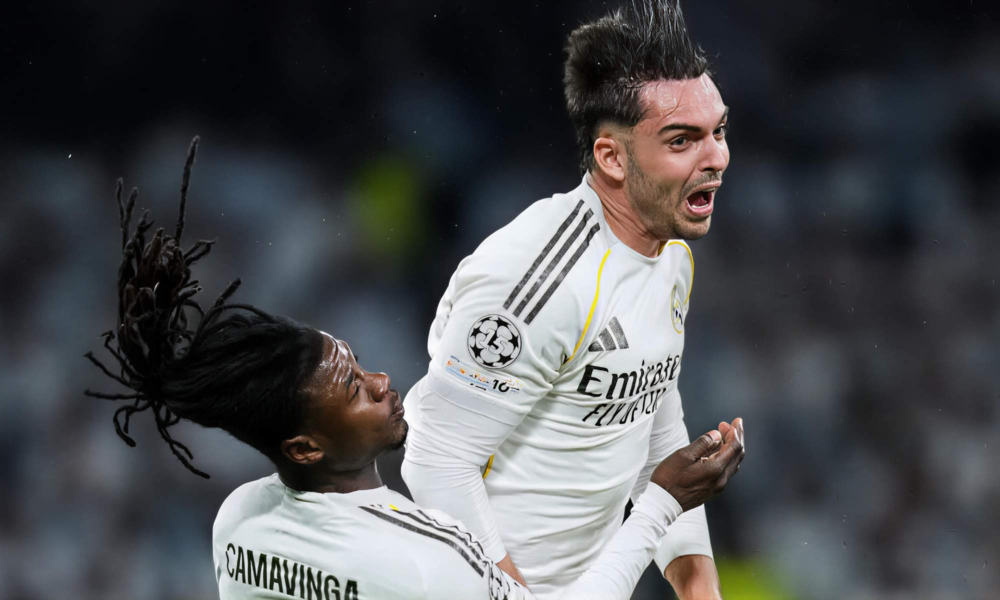 Raúl Asencio tuvo un golpe fortuito con Eduardo Camavinga, en el partido contra el Benfica, y tuvo que ser sustituido por una lesión en las cervicales.