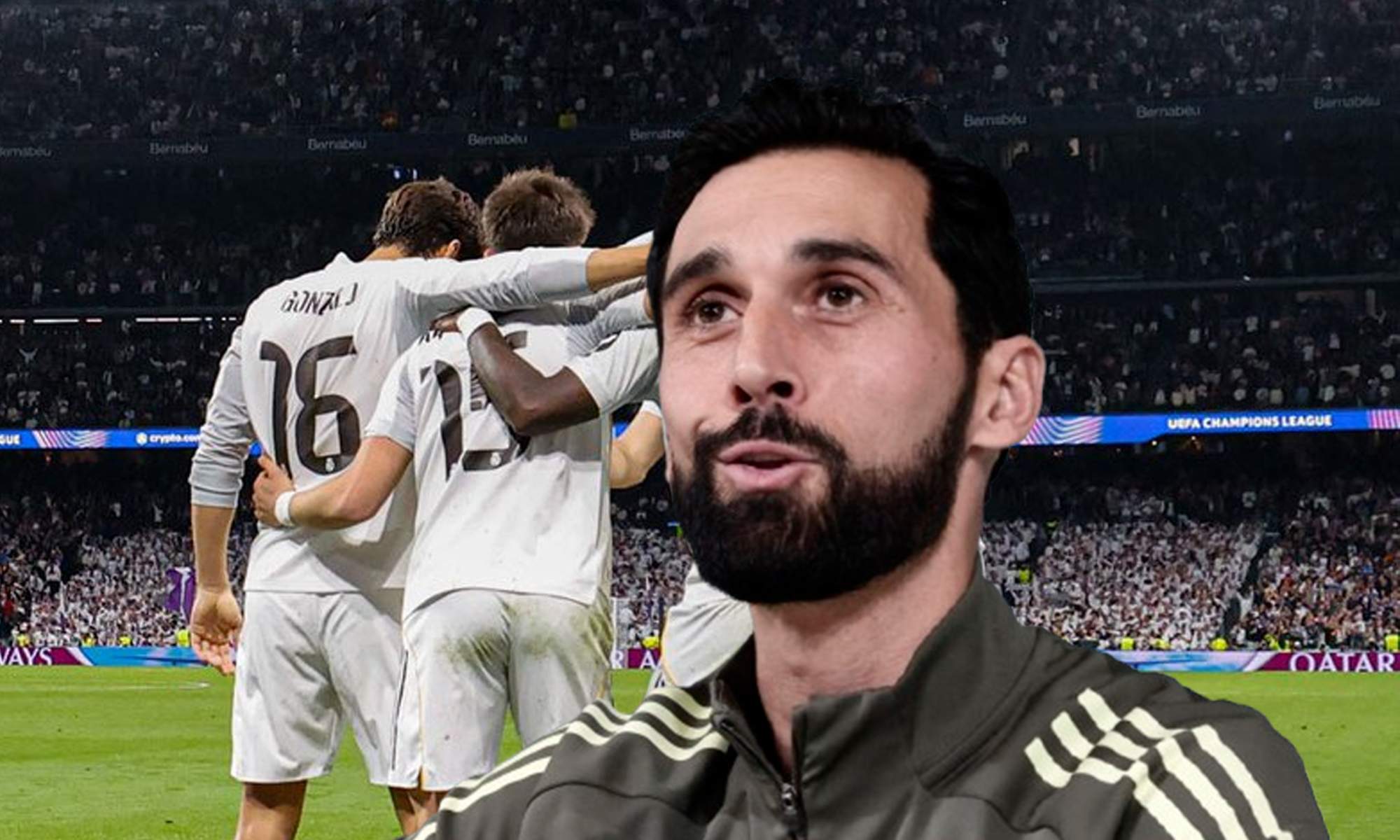 Álvaro Arbeloa y jugadores del Real Madrid celebrando un gol.