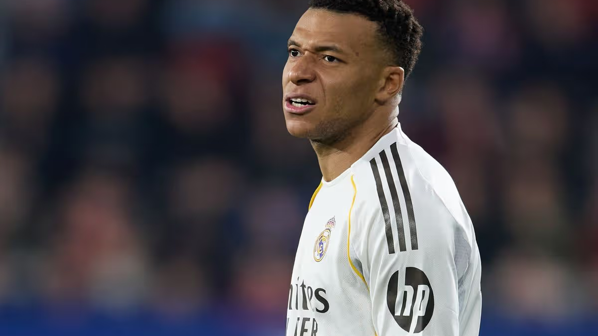 Kylian Mbappé en un partido del Real Madrid.