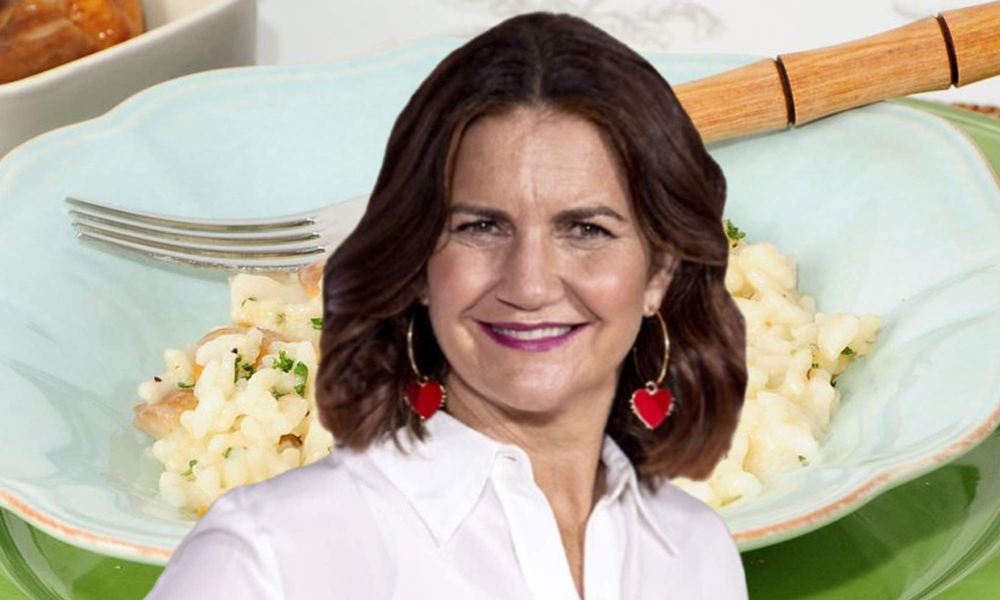 Samantha Vallejo-Nágera y un plato de risotto. 