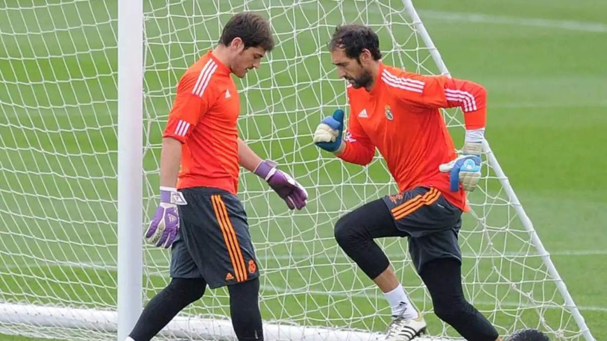 Diego López e Iker Casillas entrenando en Valdebebas