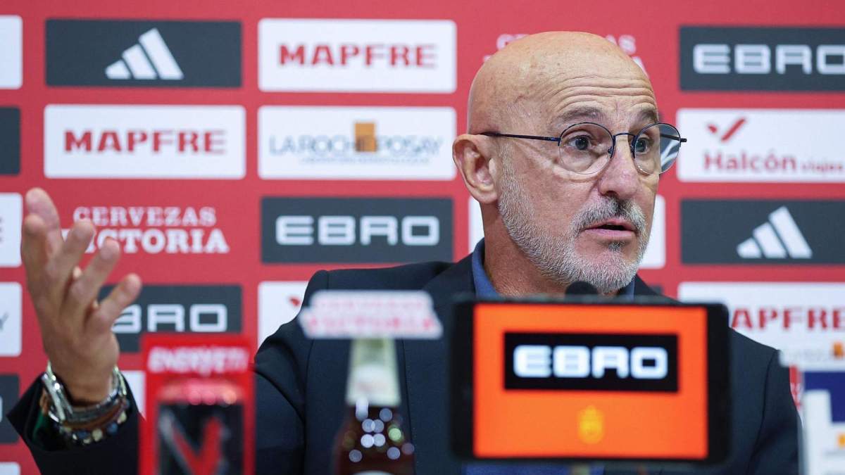 Luis de la Fuente, durante una rueda de prensa reciente con la Selección española.