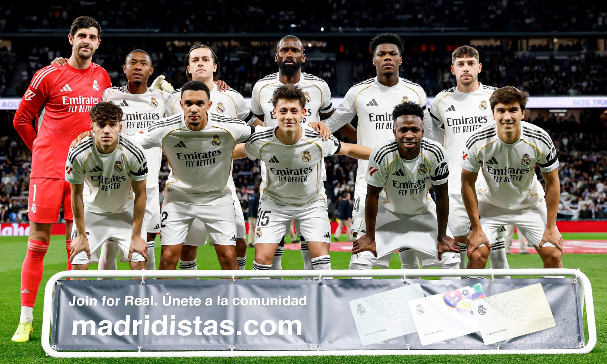Alineación titular del Real Madrid en el encuentro de Liga contra el Getafe de esta noche.