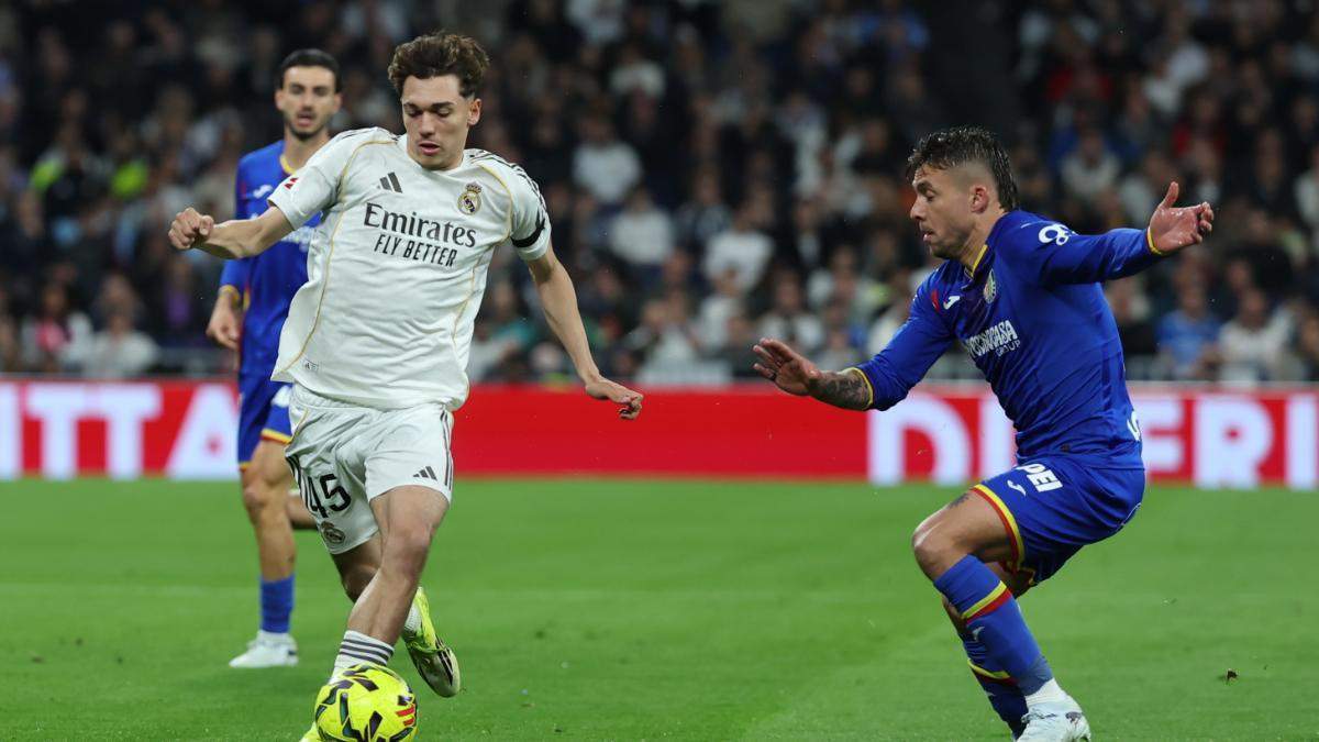 Thiago Pitarch, durante el partido ante el Getafe de este lunes en el Bernabéu Thiago Pitarch, durante el partido ante el Getafe de este lunes en el Bernabéu