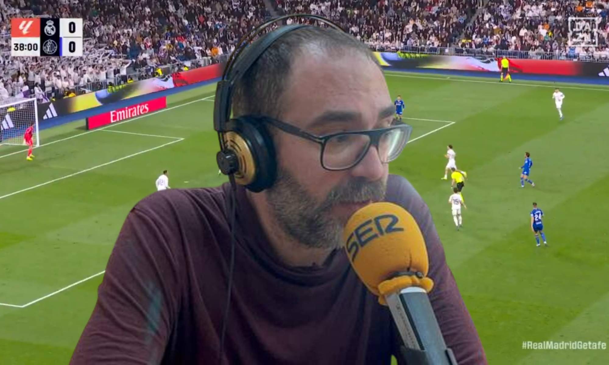 Axel Torres señala a Álvaro Arbeloa tras la derrota del Real Madrid frente al Getafe