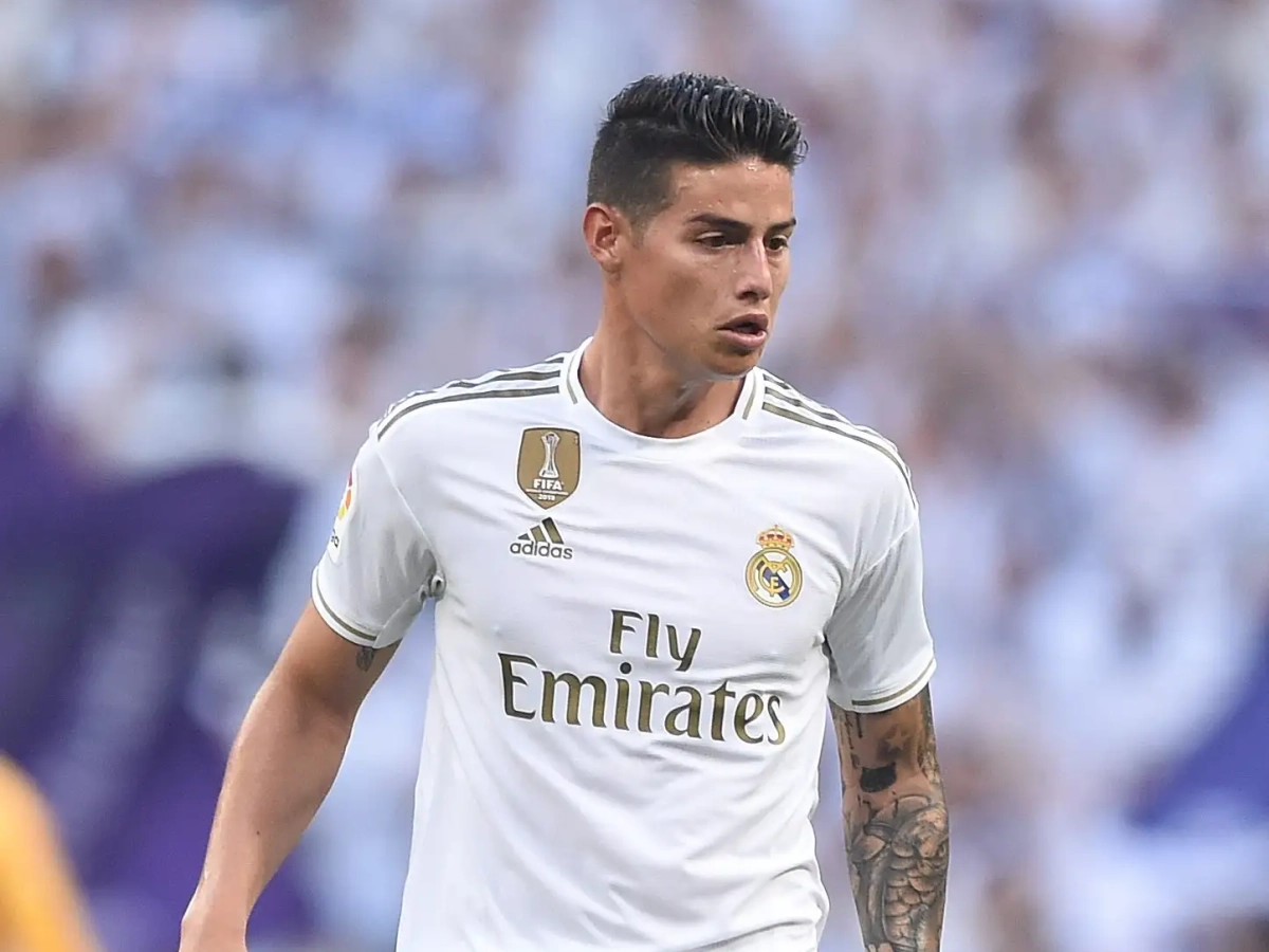 James Rodríguez jugando un partido con el Real Madrid.