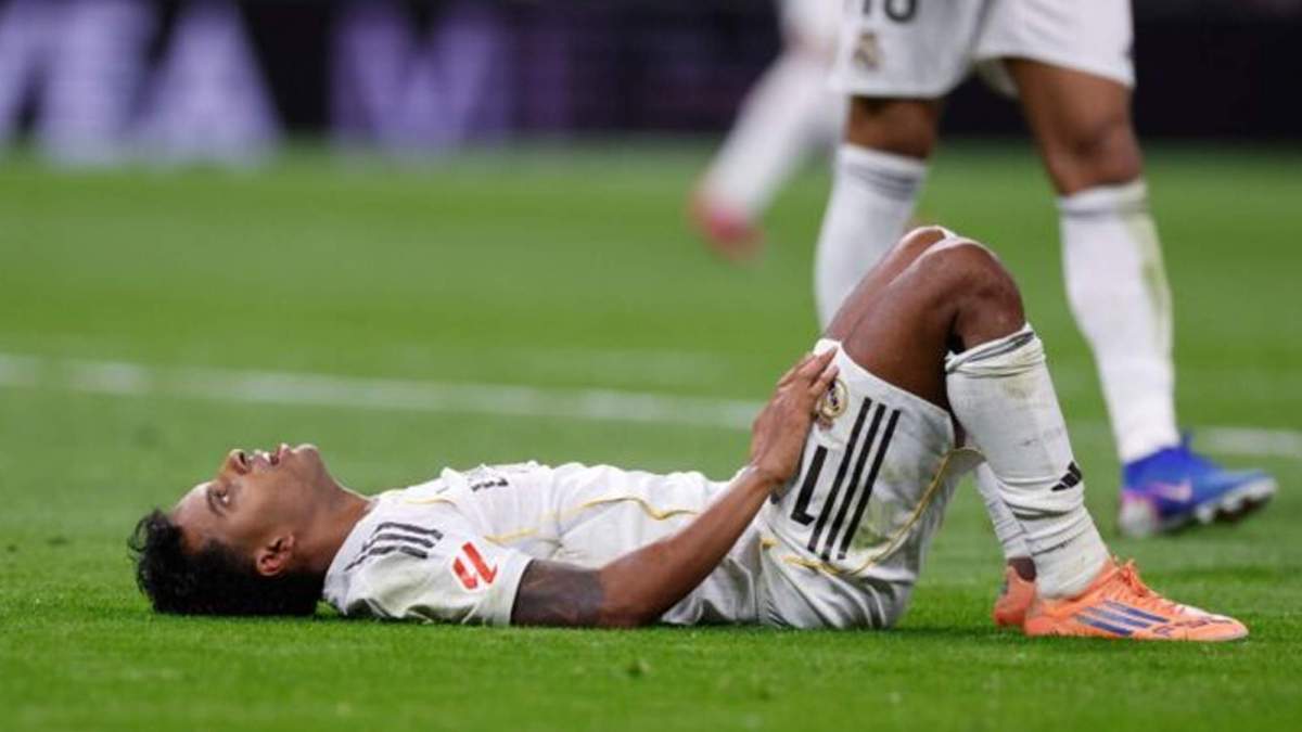 Rodrygo Goes tras lesionarse en el partido entre el Real Madrid y el Getafe