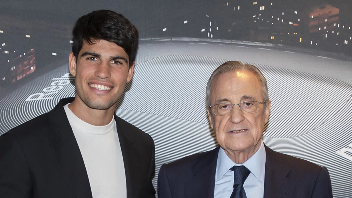 Carlos Alcaraz junto a Florentino Pérez