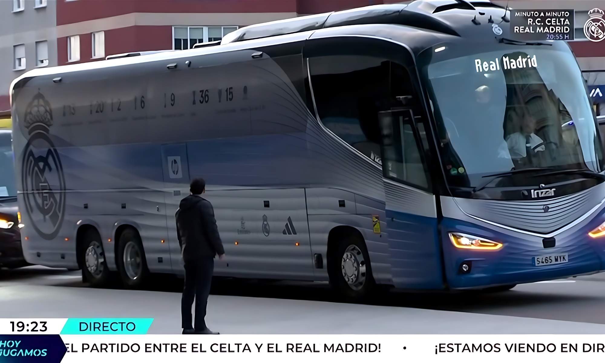 El Real Madrid abandona el hotel Pazos Los Escudos de Vigo y llega en 10 minutos en su autobús al estadio de Balaídos