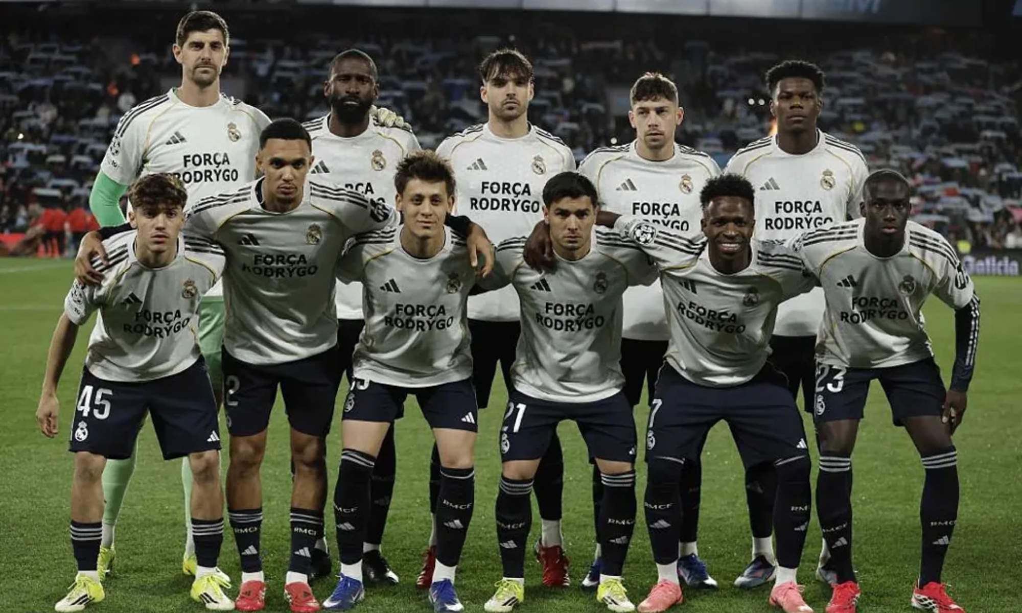 Alineación titular del Real Madrid frente al Celta de Vigo.