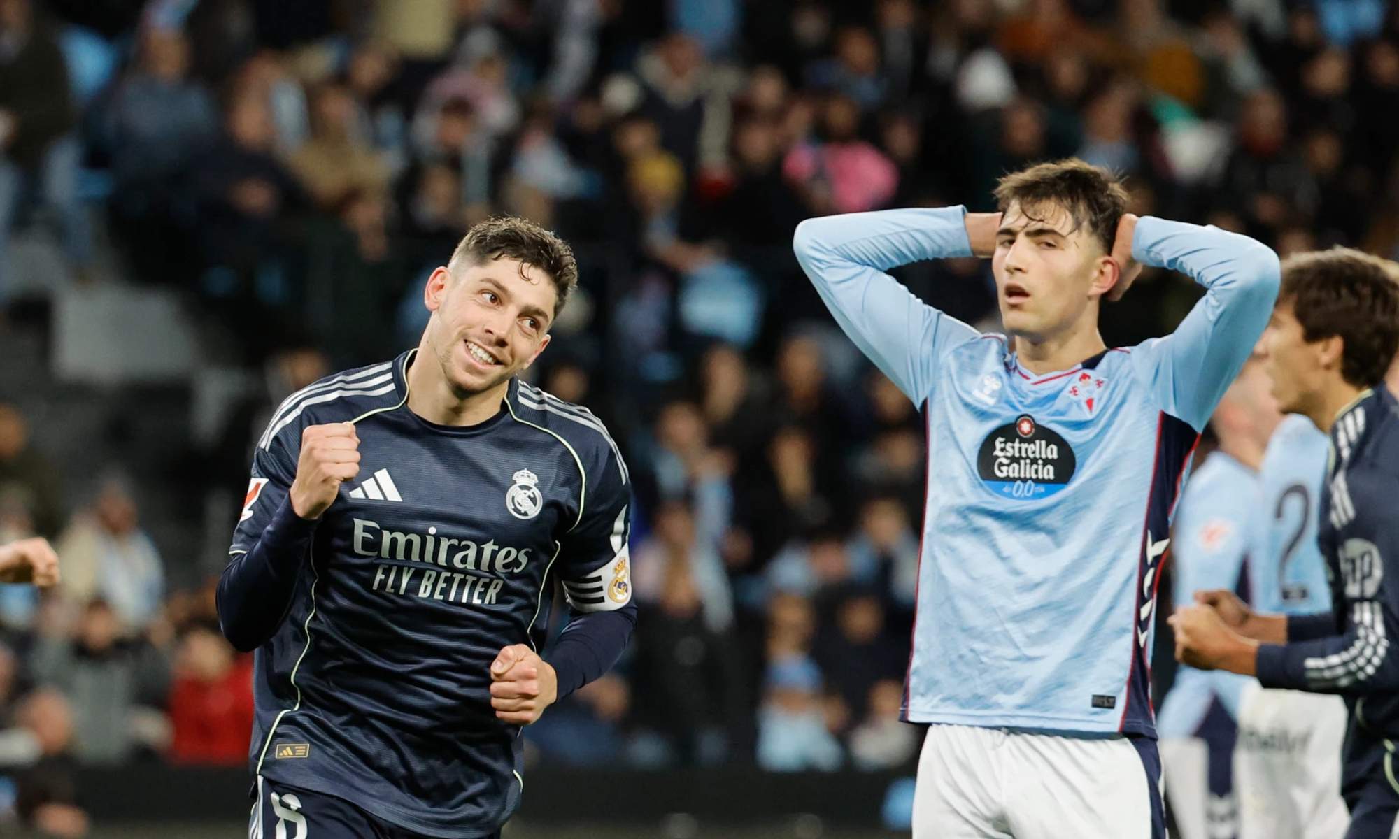 El Real Madrid vence al RC Celta de Vigo y se coloca a un punto del Barça