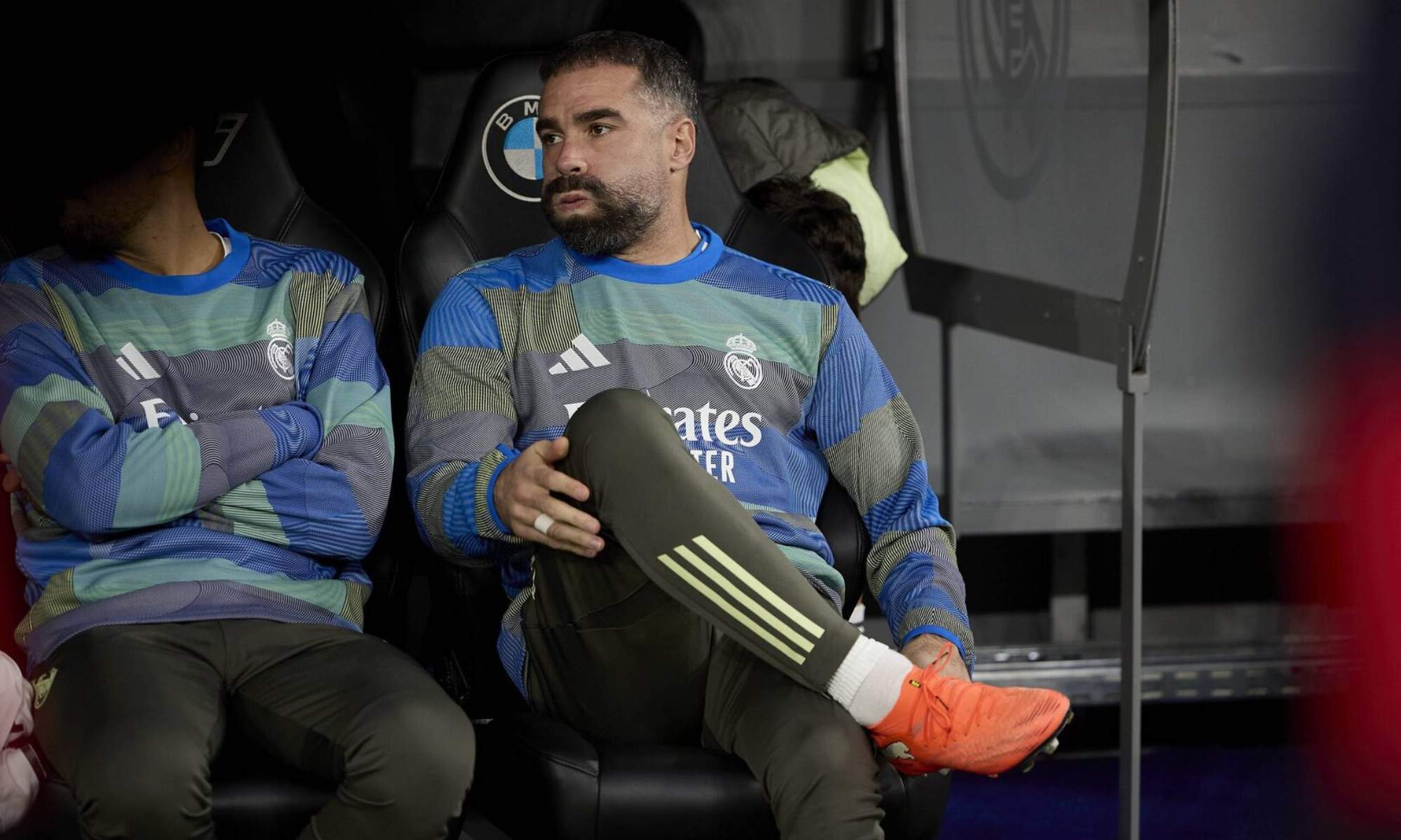 Dani Carvajal, en el banquillo durante un partido de esta temporada.