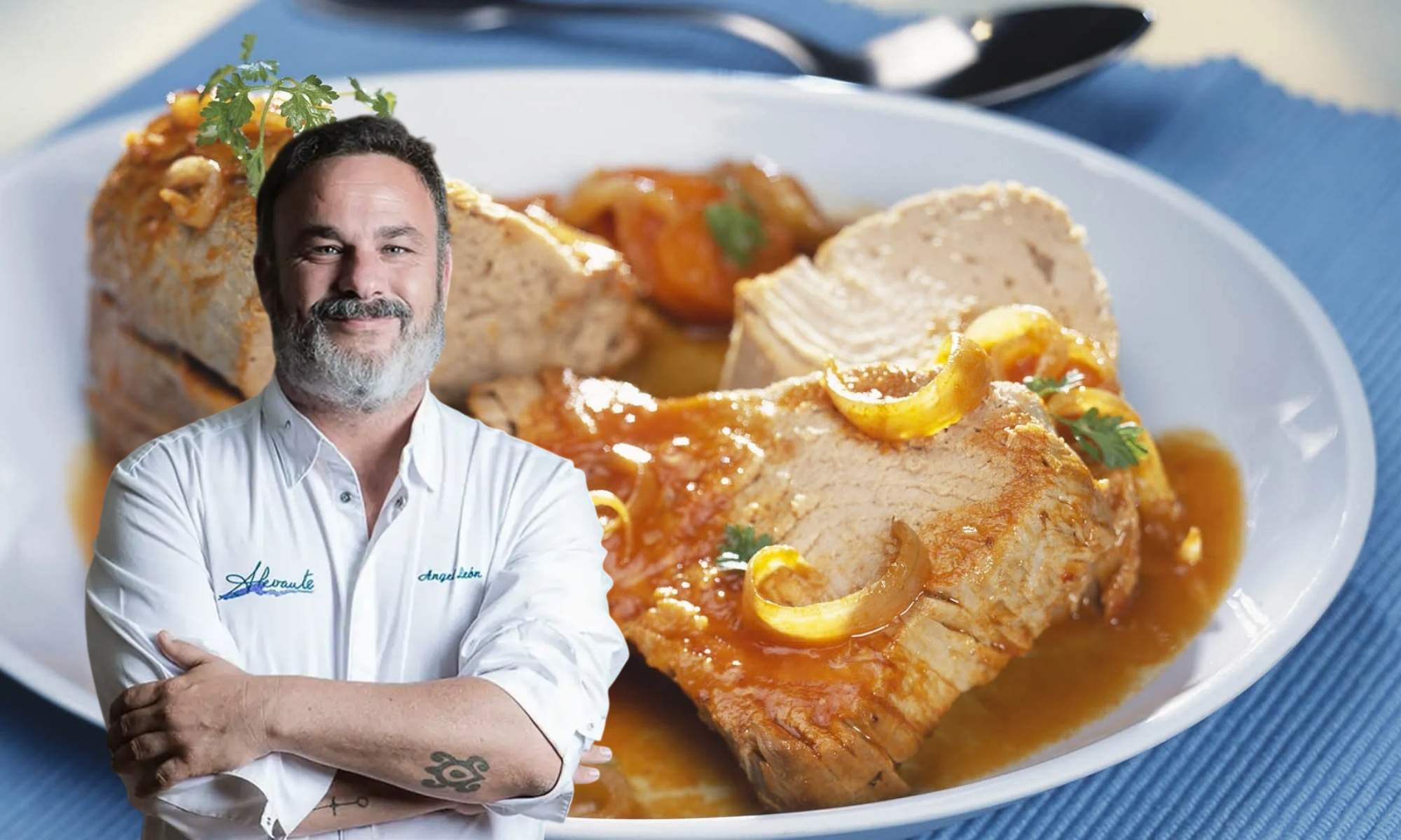 Ángel León, Chef: "Un buen atún encebollado se hace con 800 g del lomo, 500 g de fumet, 1 kg de cebolla, 150 g de manzanilla, 2,5 g de orégano, laurel, sal, pimienta y aceite suave"