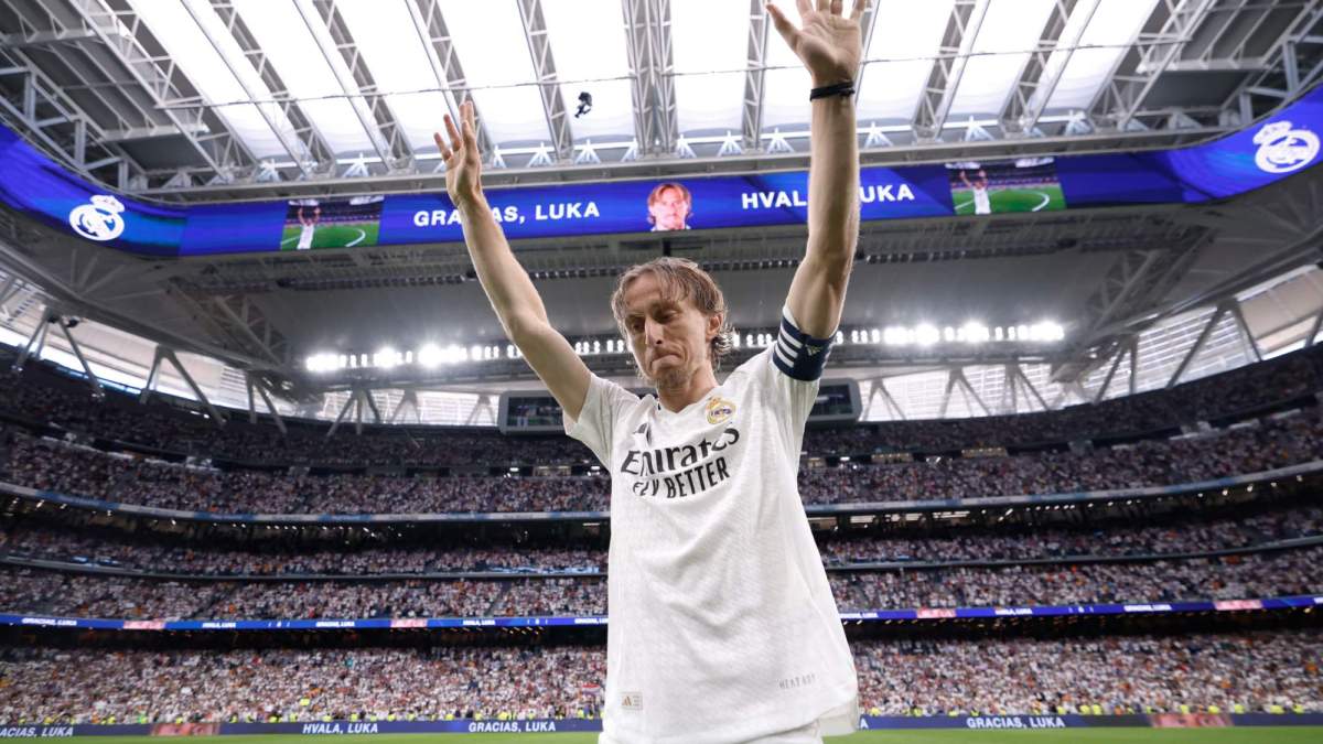 Luka Modric, en su despedida del Santiago Bernabéu durante la pasada temporada.