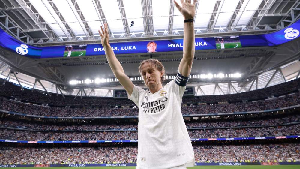 Luka Modric, en su despedida del Santiago Bernabéu durante la pasada temporada.