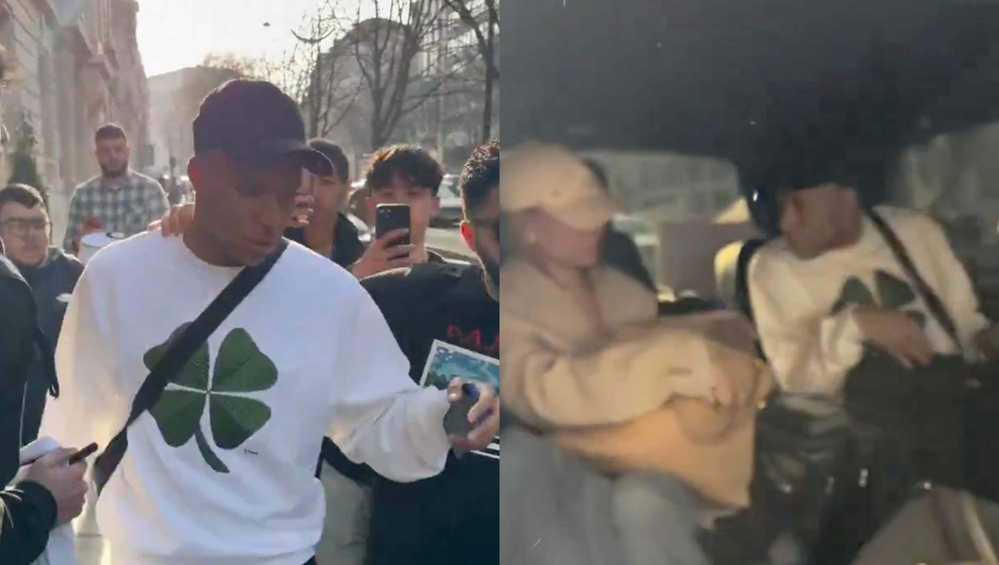 Mbappé, a la salida de su hotel en París tras varios días de escapada con la actriz Ester Expósito: "Madre mía"
