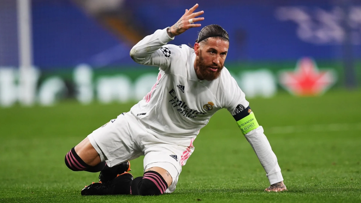 Sergio Ramos durante un partido del Madrid