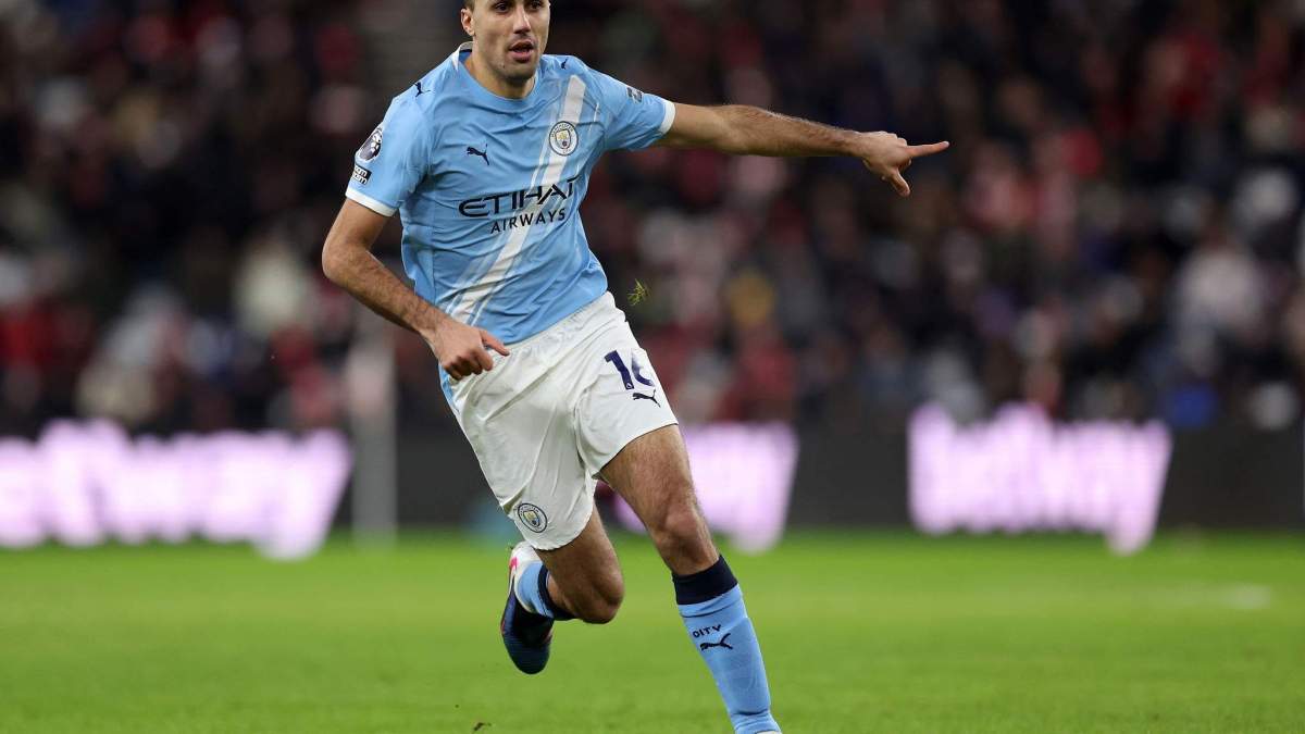 Rodri Hernández jugando un partido con el Manchester City. Rodri Hernández jugando un partido con el Manchester City.