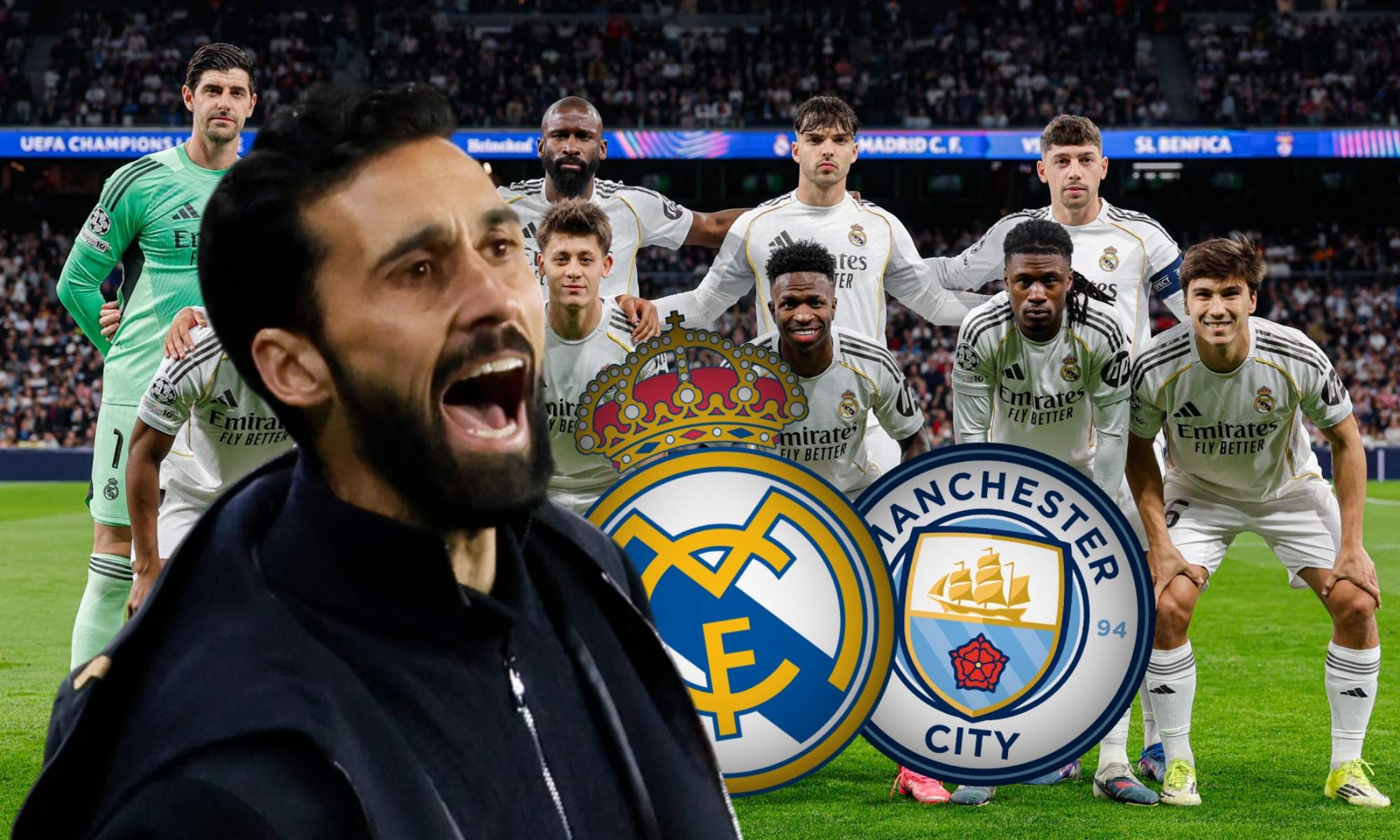 Álvaro Arbeloa sólo realiza un cambio para disputar la ida de los octavos de final de la Champions ante el Manchester City en el Santiago Bernabéu.