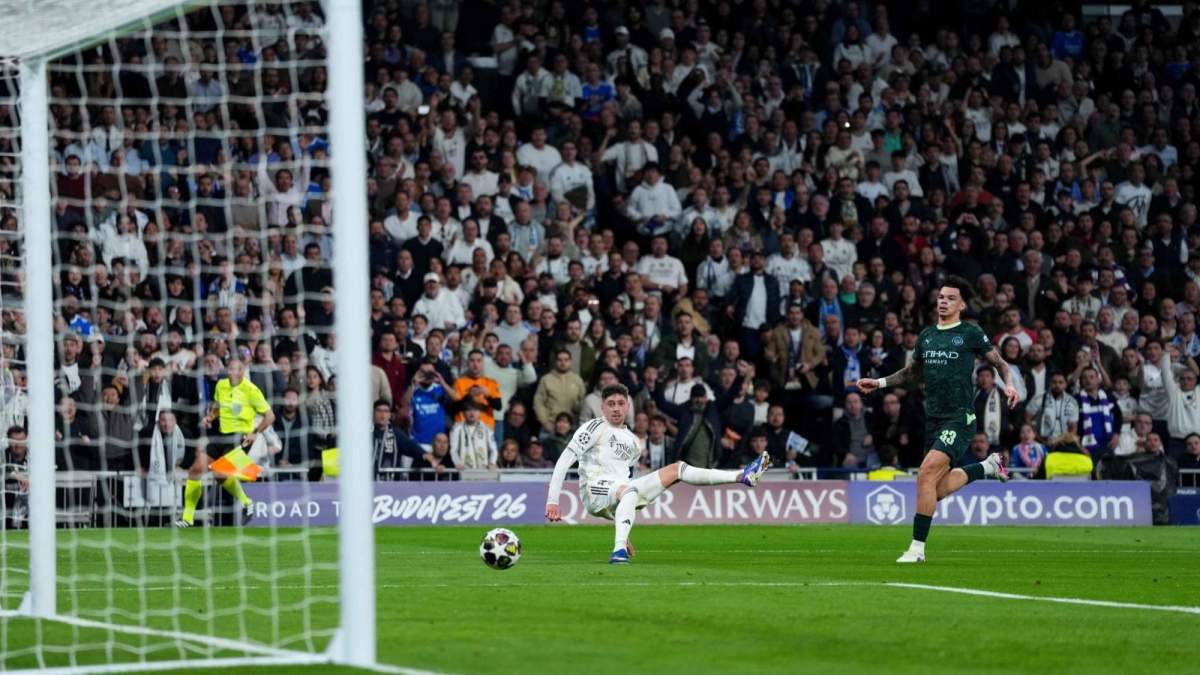 El gol de Fede Valverde que ha abierto el marcador ante el Manchester City