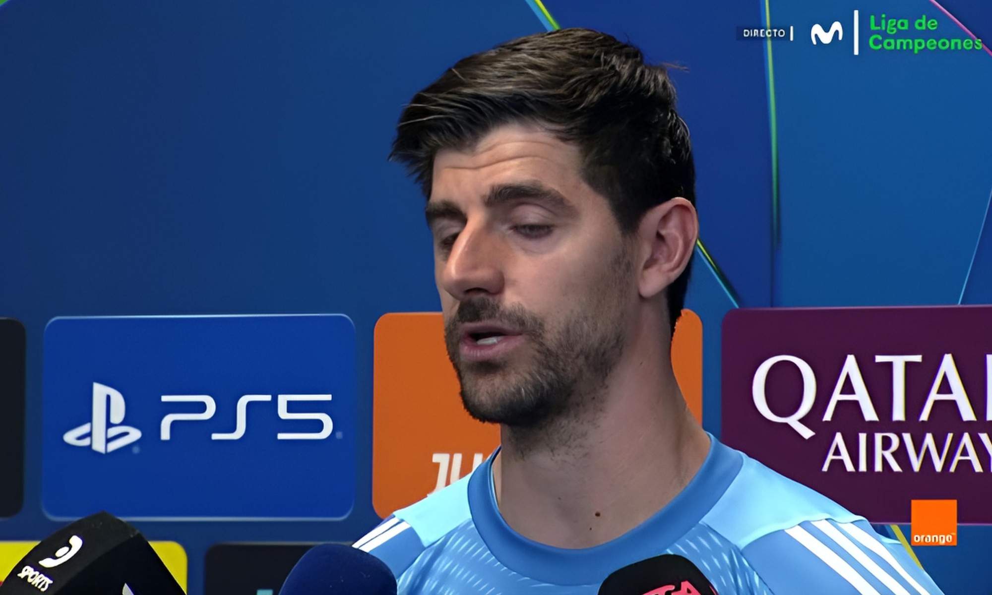 Courtois, sobre el paradón que salvó el 3-1: "Reflejos puros, hubiera sido una pena encajar"