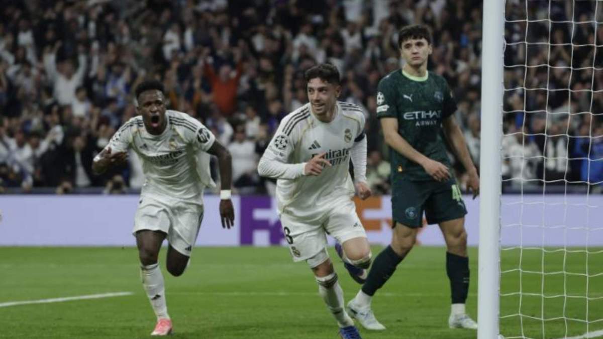 Fede Valverde tras marcar uno de sus goles al City