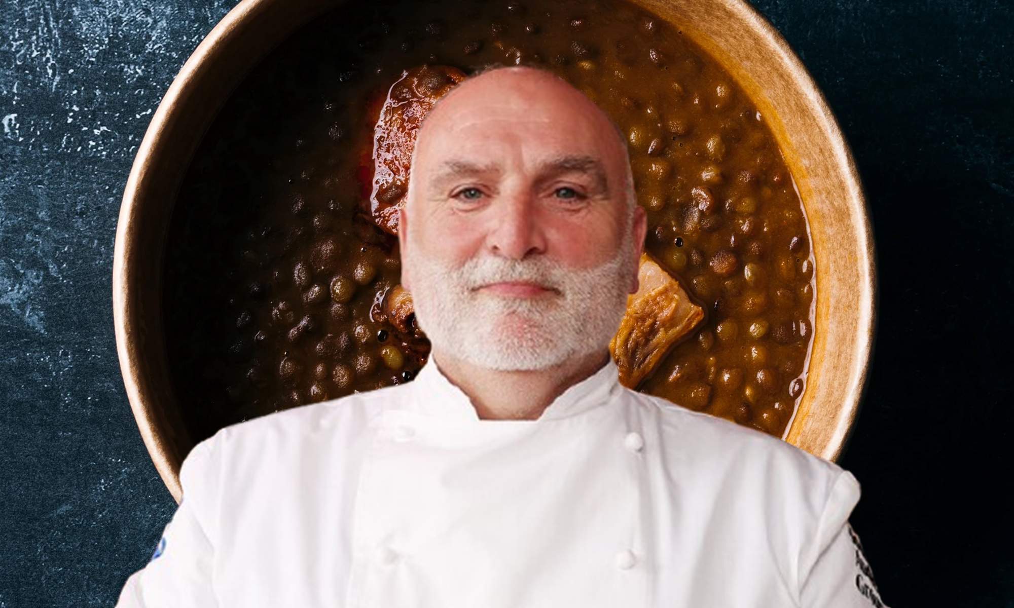 El chef José Andrés y una lentejas.