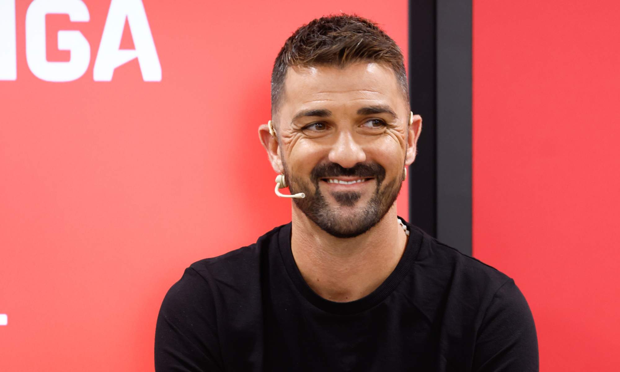 David Villa, durante un evento de la Liga, estando ya retirado del fútbol.