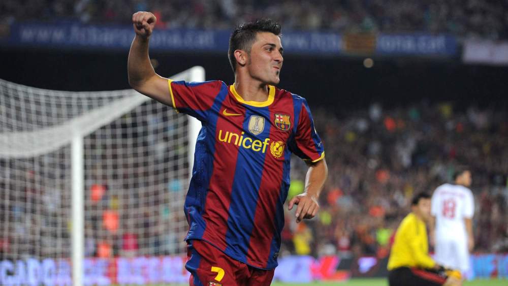 David Villa, celebrando un gol con el Barcelona. David Villa, celebrando un gol con el Barcelona.