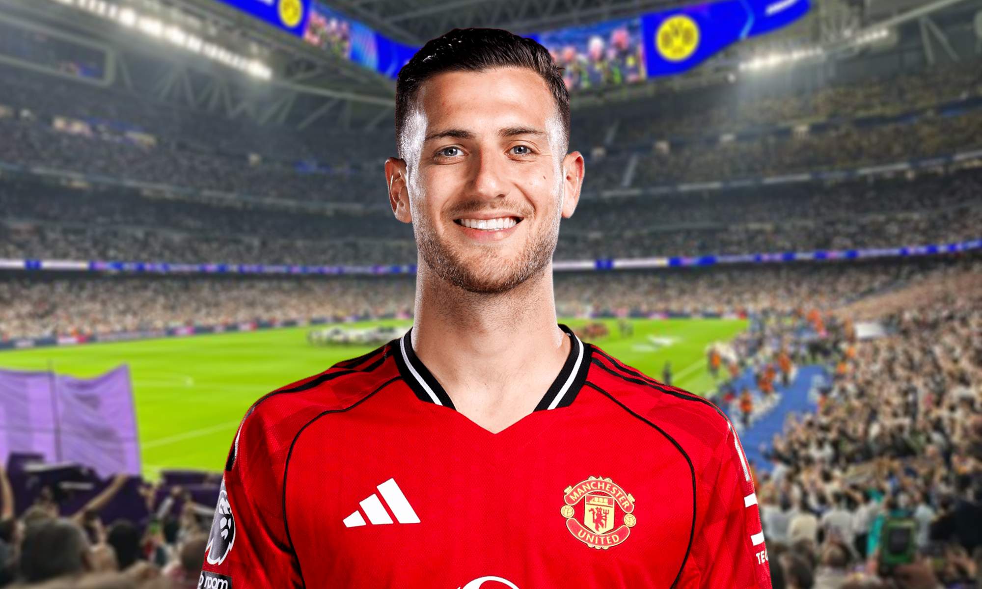 Diego Dalot y el Santiago Bernabéu.