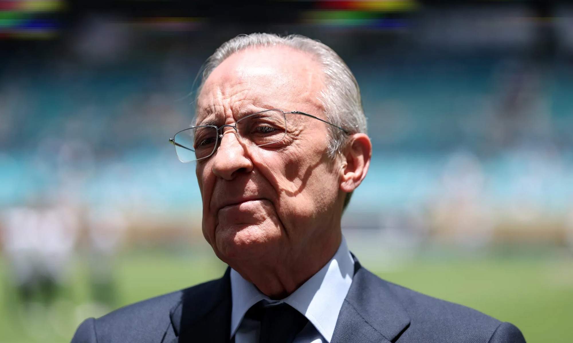 Florentino Pérez en un partido del Real Madrid.