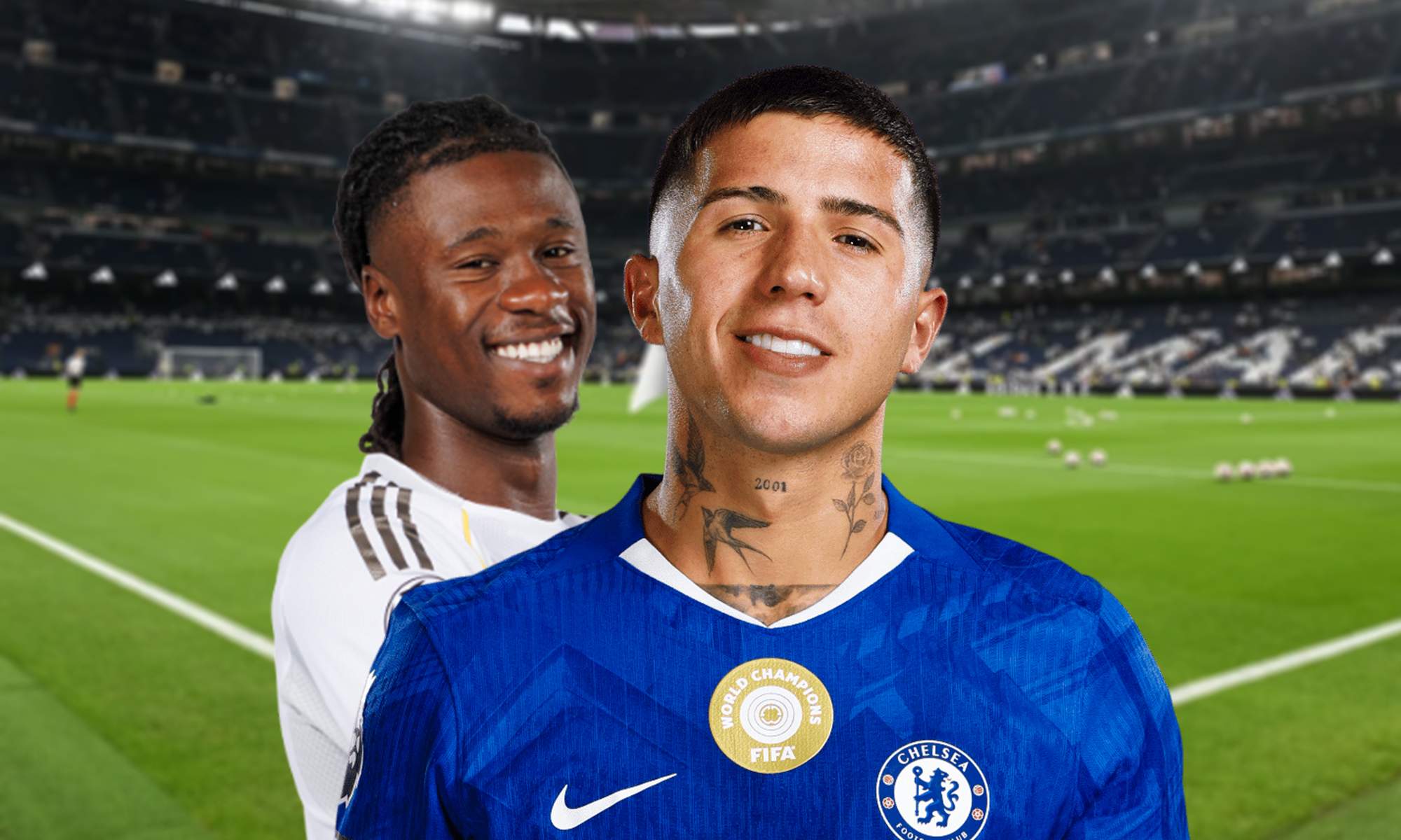 Enzo Fernández, Eduardo Camavinga y el Santiago Bernabéu.