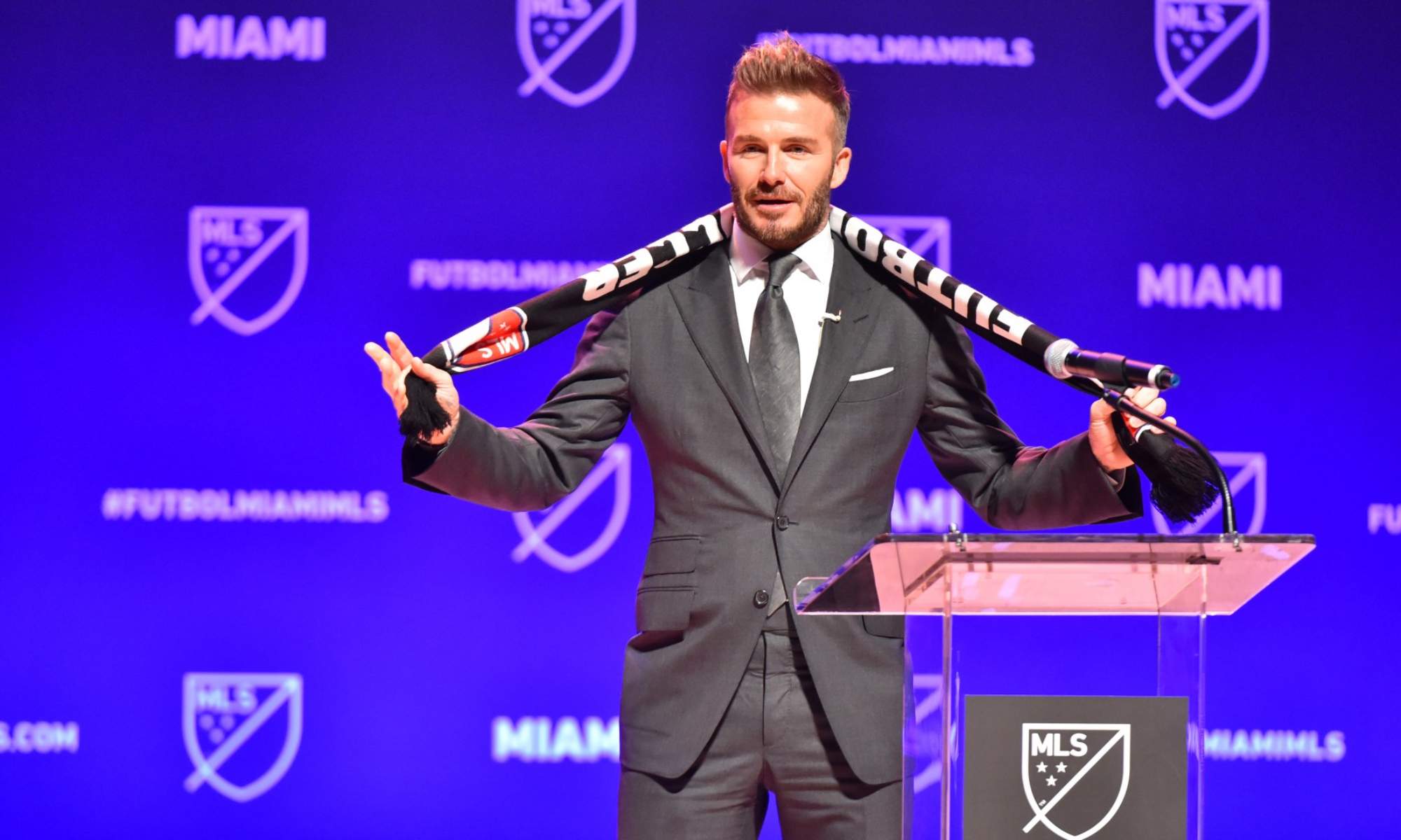 David Beckham, durante un evento de la MLS norteamericana, en su condición de propietario del Inter Miami.