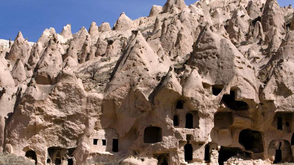 Capadocia, construcciones de piedra en Turquía. Capadocia, construcciones de piedra en Turquía.