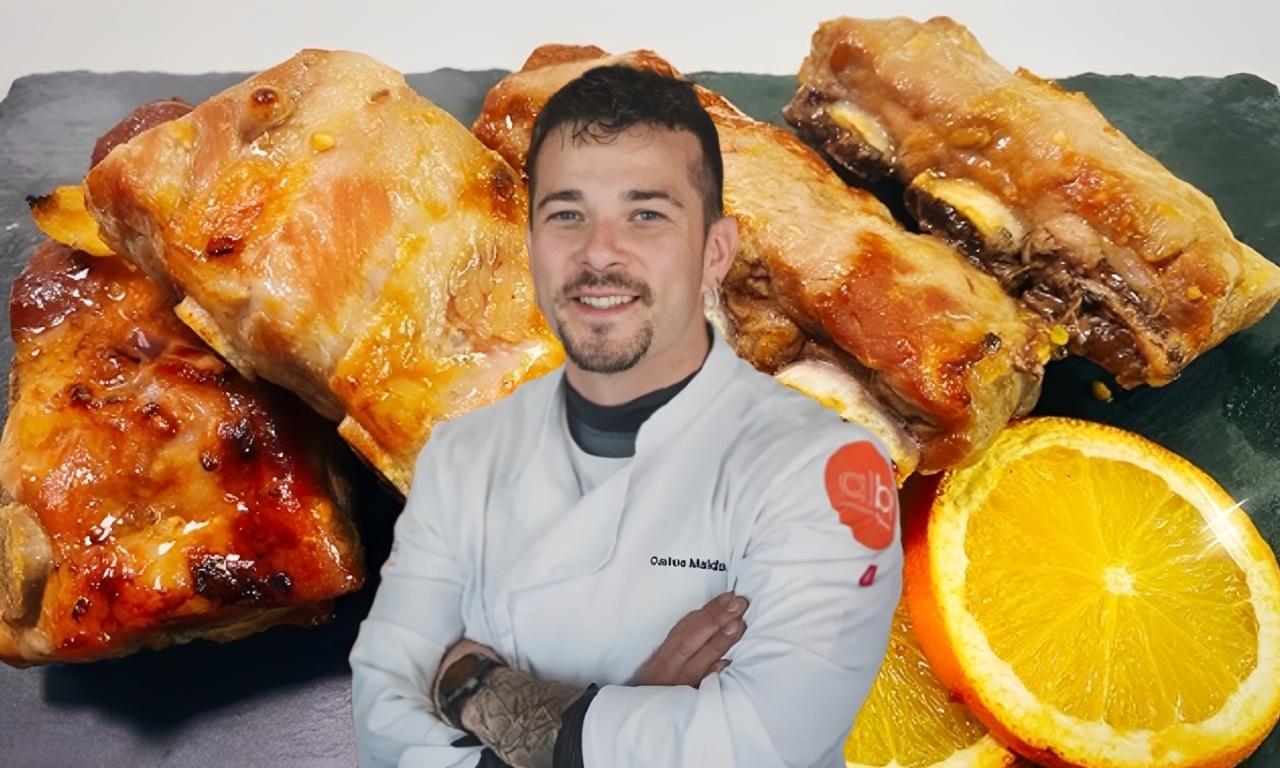 Carlos Maldonado y su receta de costillas. 