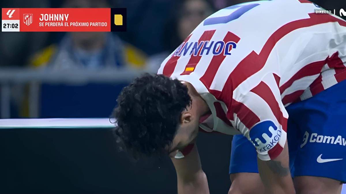 Johnny Cardoso, tras ver la primera amarilla en la primera mitad tras una dura entrada a Vinicius