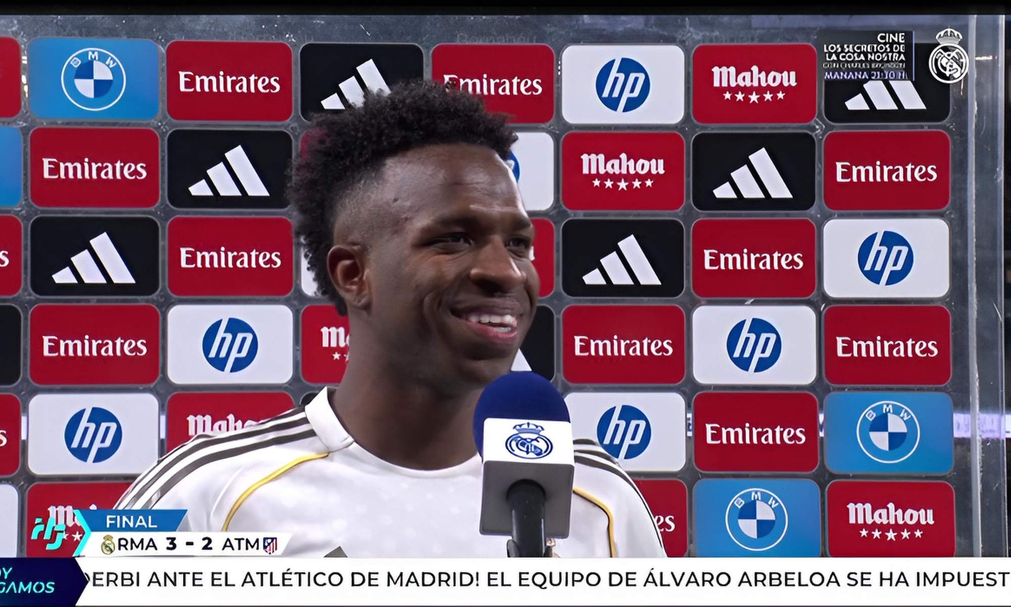 Vinicius se dirige a Florentino y le dedica su doblete al Atlético: "Siempre me dice que marque dos goles"