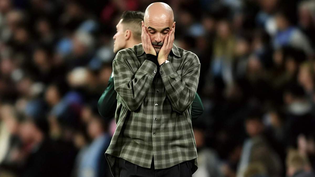 Guardiola durante el último Manchester City Real Madrid