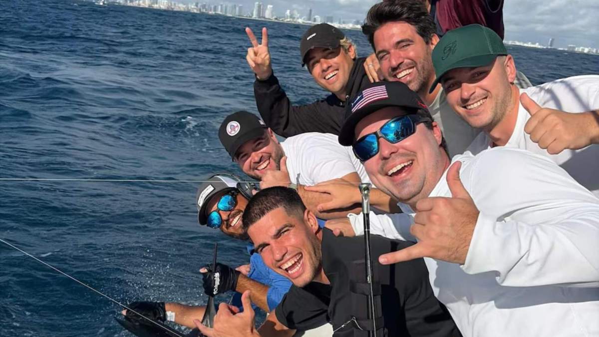 Carlos Alcaraz disfrutando de un día de pesca en Miami