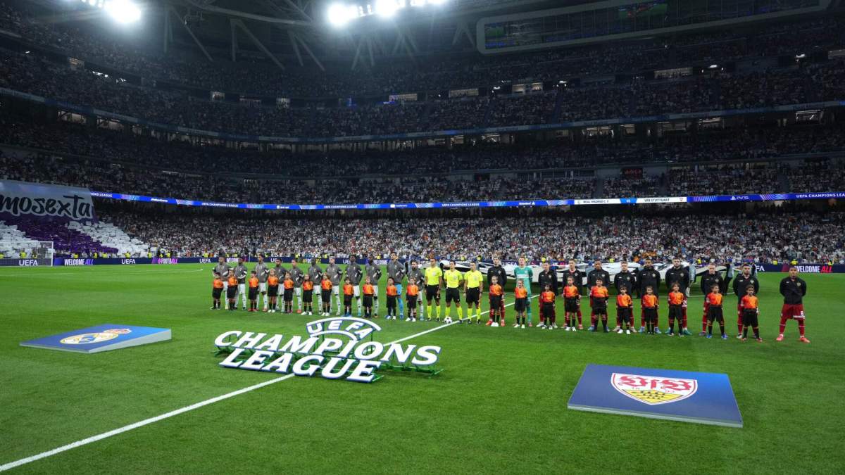 El Bernabéu en un partido de Champions League