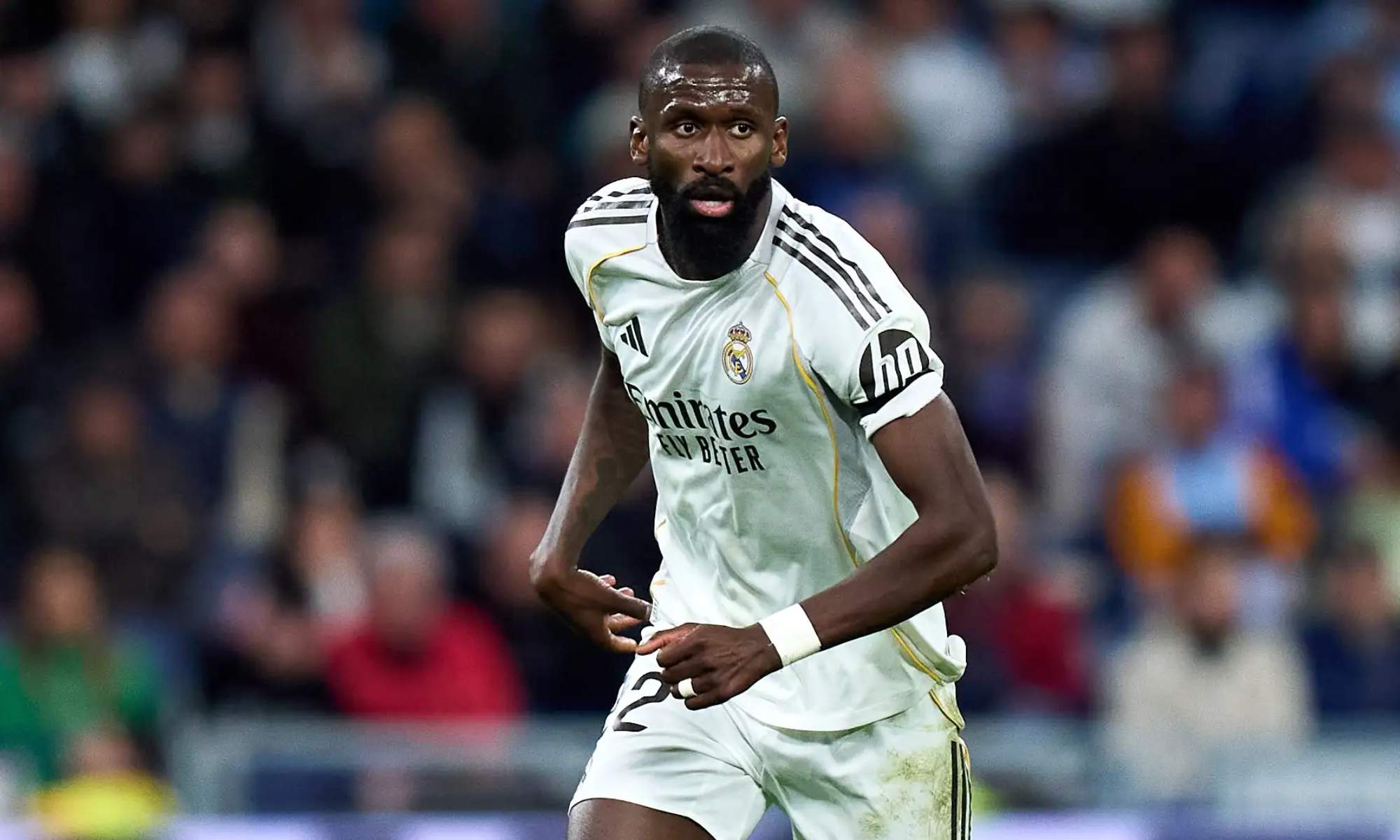 Antonio Rüdiger, en un partido con el Real Madrid durante esta temporada.