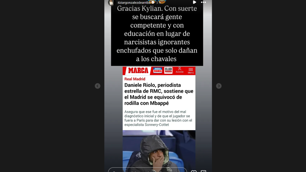 El incendiario mensaje de Itziar González contra los médicos del Real Madrid