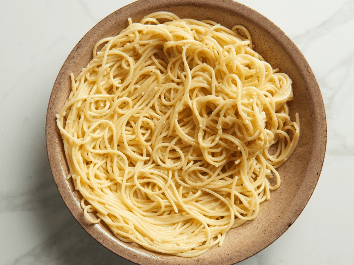 Un cuenco de pasta al dente. 