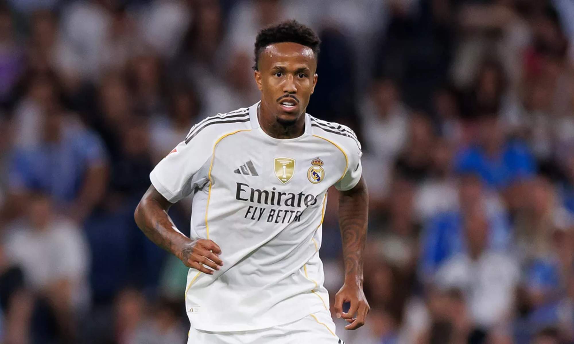 Éder Militao, en un partido del Real Madrid durante esta temporada.