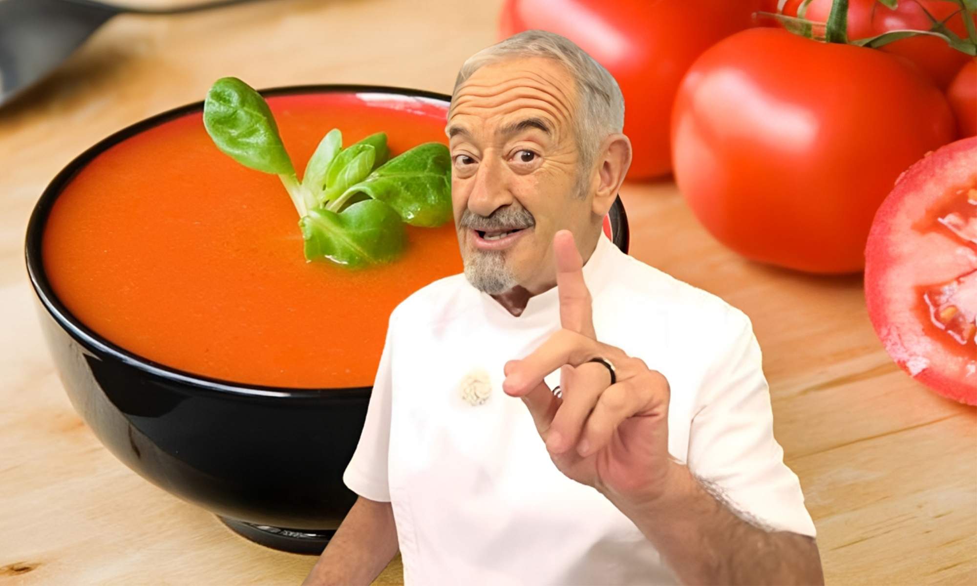 Karlos Arguiñano y un gazpacho.