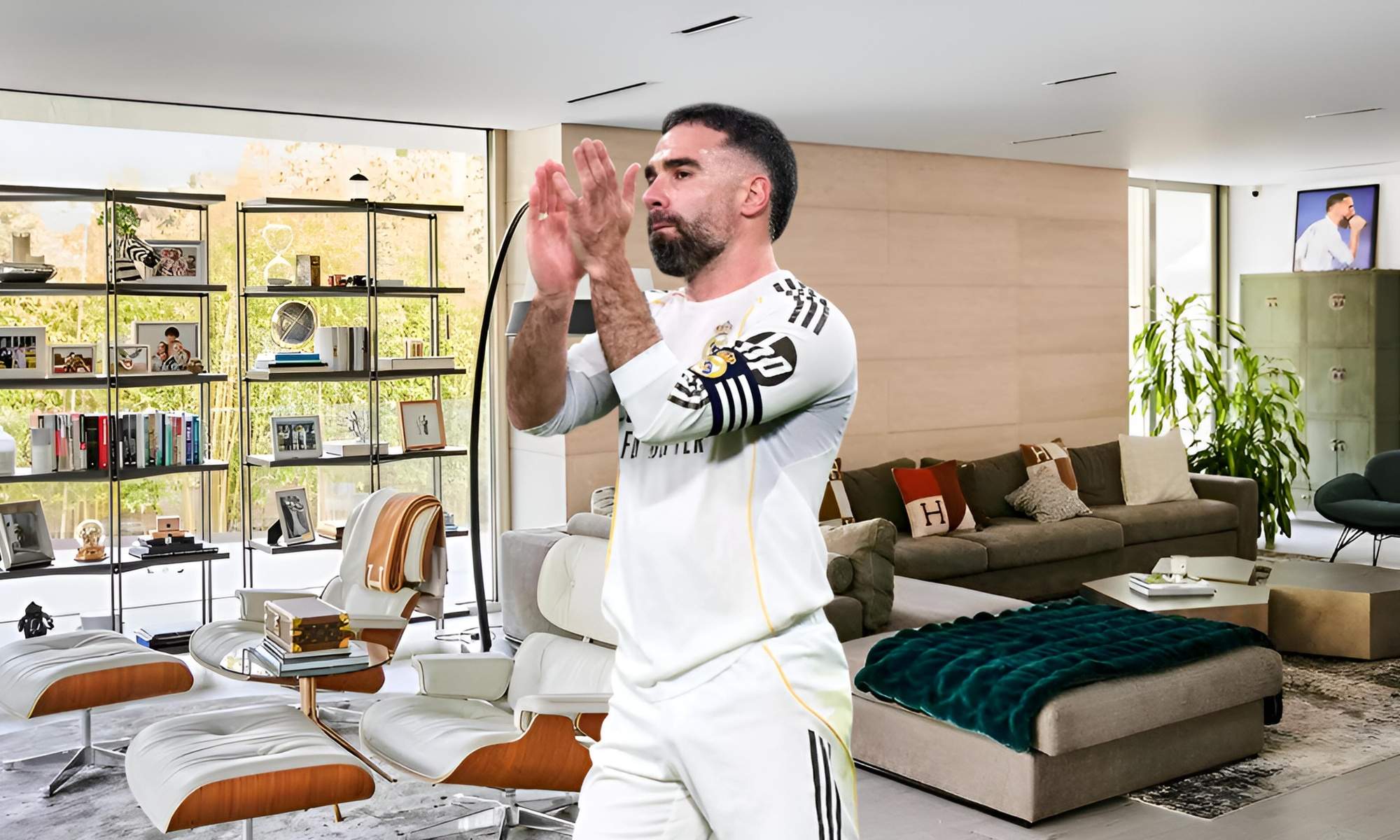 Entramos en la casa de Dani Carvajal (34) en Madrid: chalet de estilo minimalista de 1.000 m2, con pista de tenis y piscina en un amplio jardín
