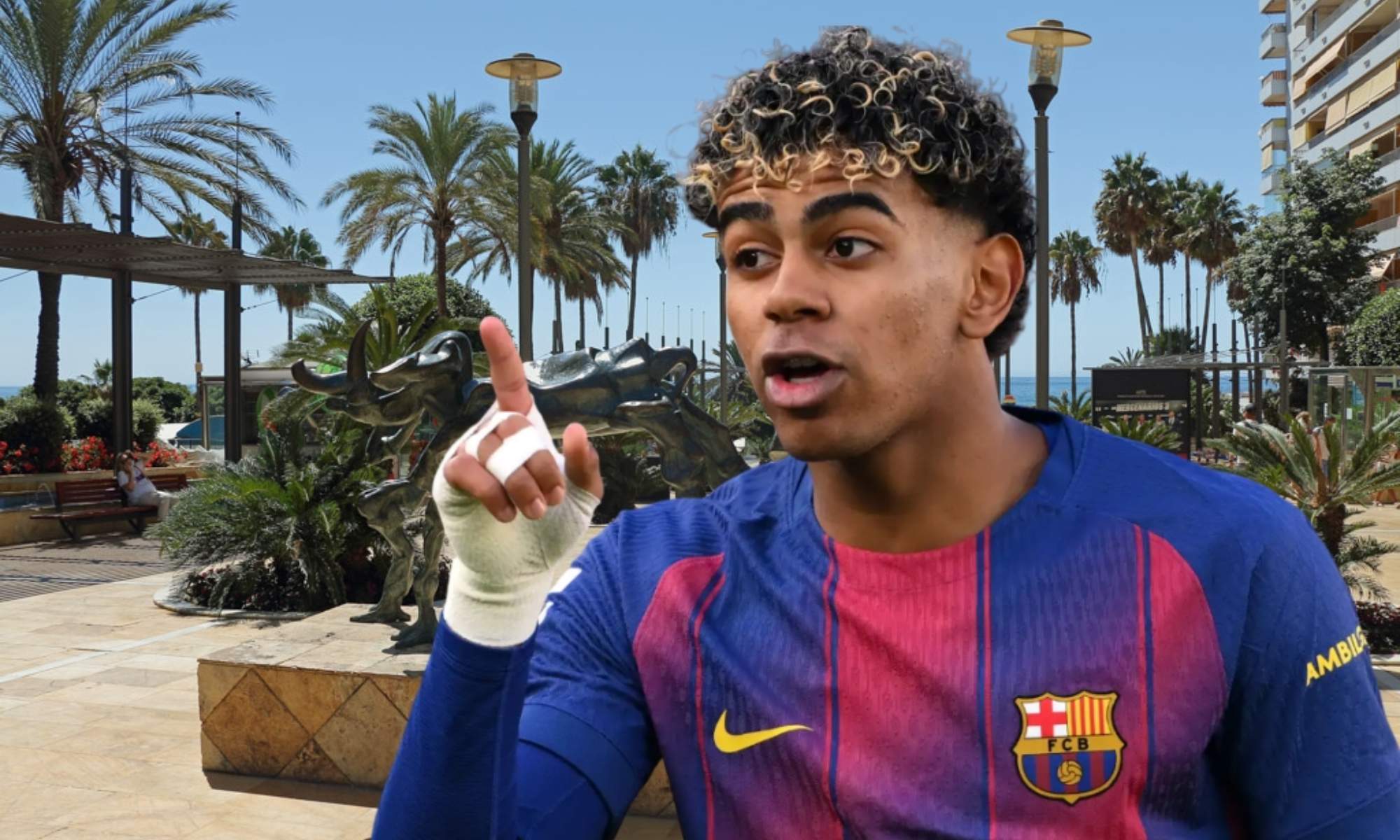 Lamine Yamal pasó en Marbella parte de sus vacaciones de verano de 2025.